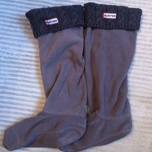 Hunter cable knitted cuff tall boot socks